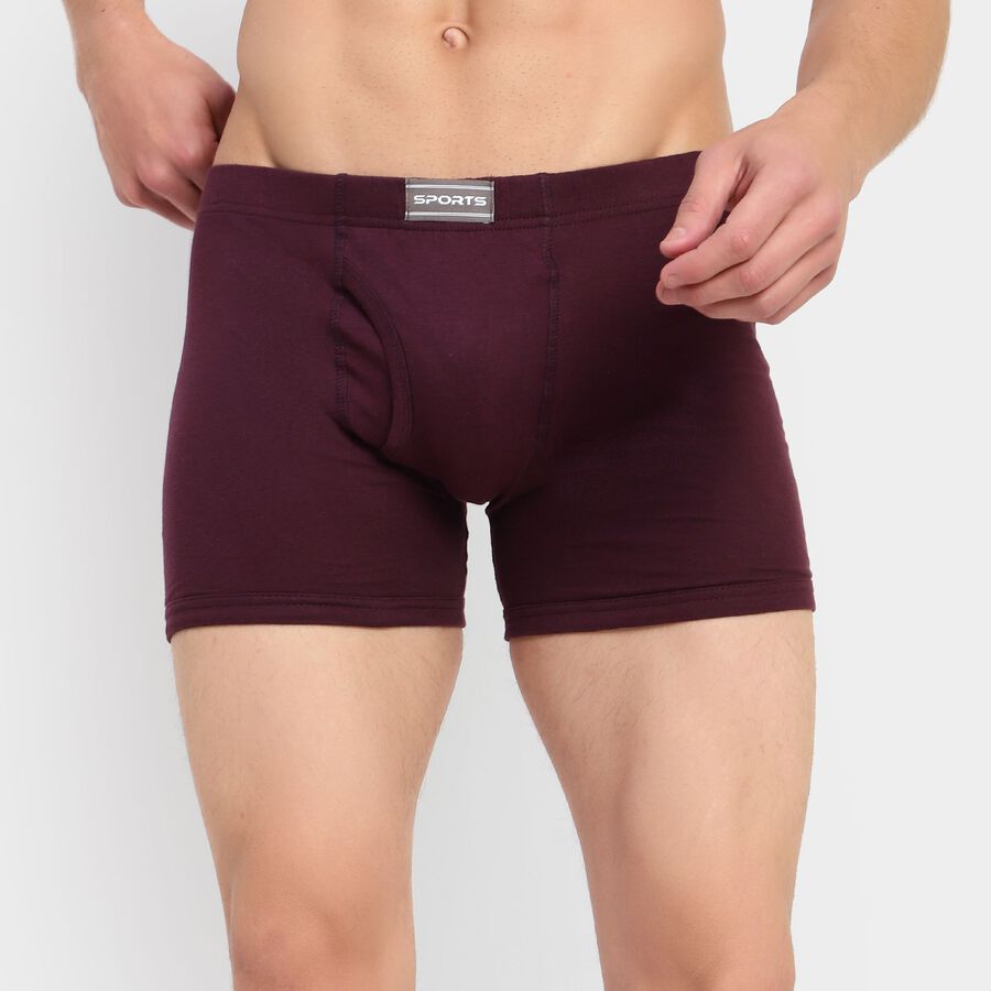 Men's Cotton Trunk, Wine, large